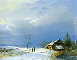 Koekkoek Paintings - Winter in Het Gool by Barend Cornelis Koekkoek